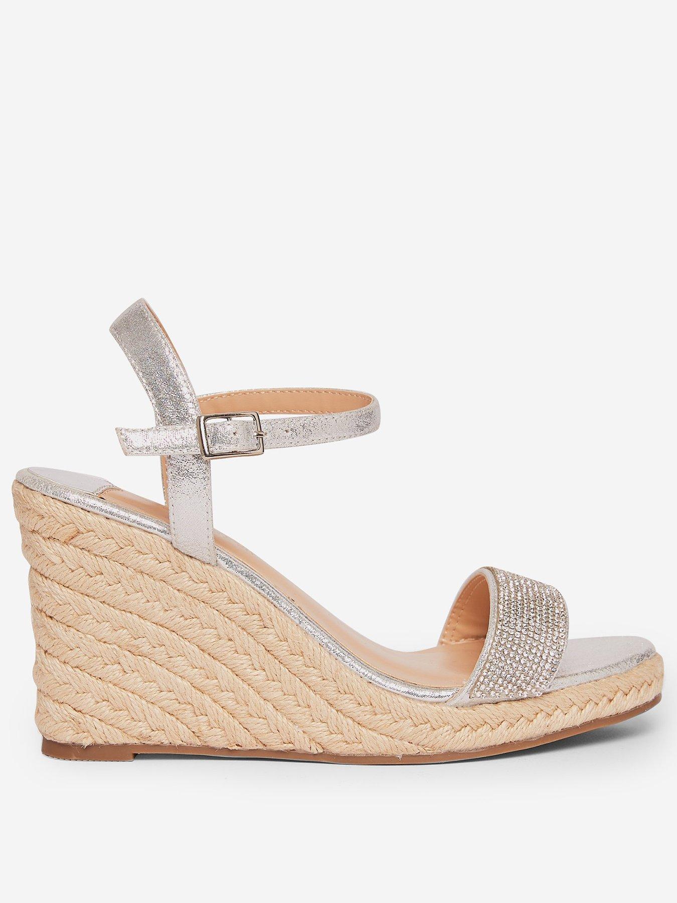 grey wedge sandals uk