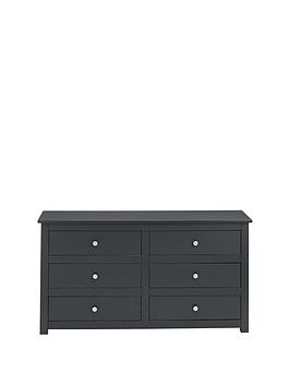 Product photograph of Julian Bowen Radley 6 Drawer Chest - Anthracite from very.co.uk