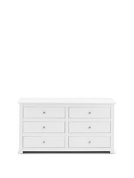 Product photograph of Julian Bowen Radley 6 Drawer Chest - White from very.co.uk