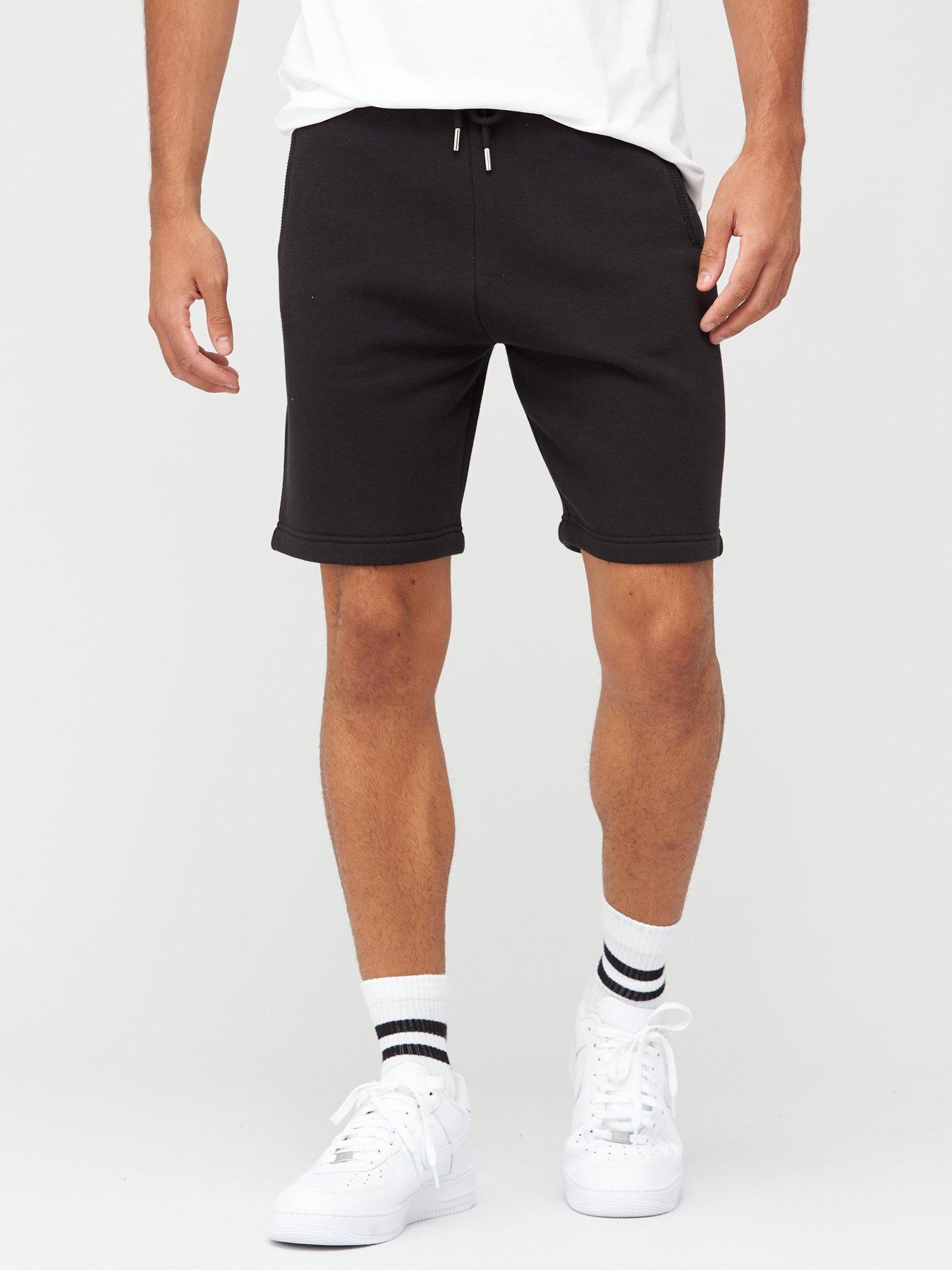 mens jogger shorts black