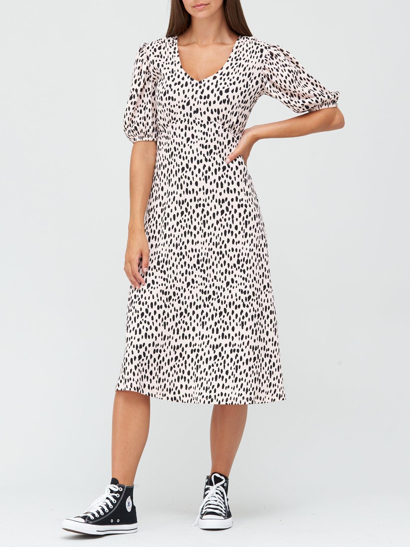 floaty midi dress with sleeves