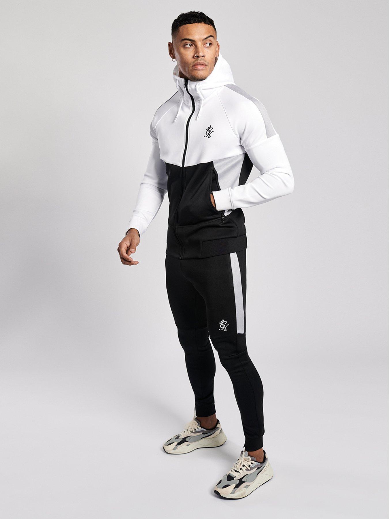 black and white gym king tracksuit