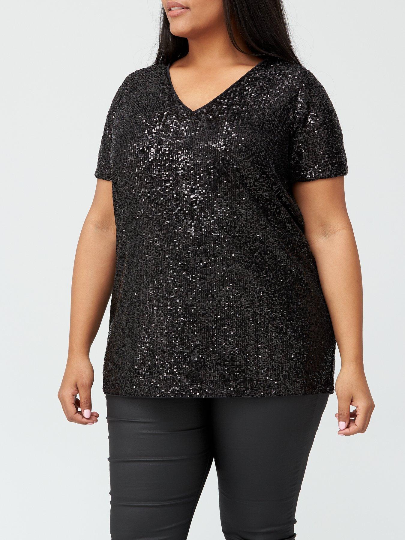 curve sequin top