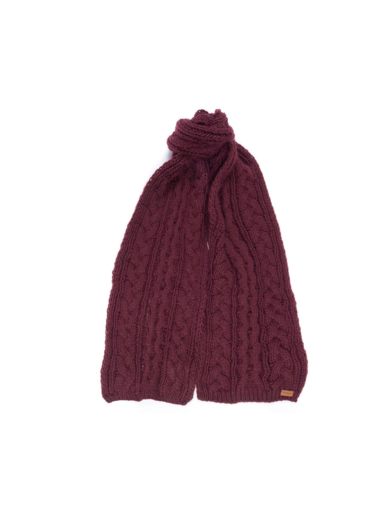 Burgundy hat store and scarf