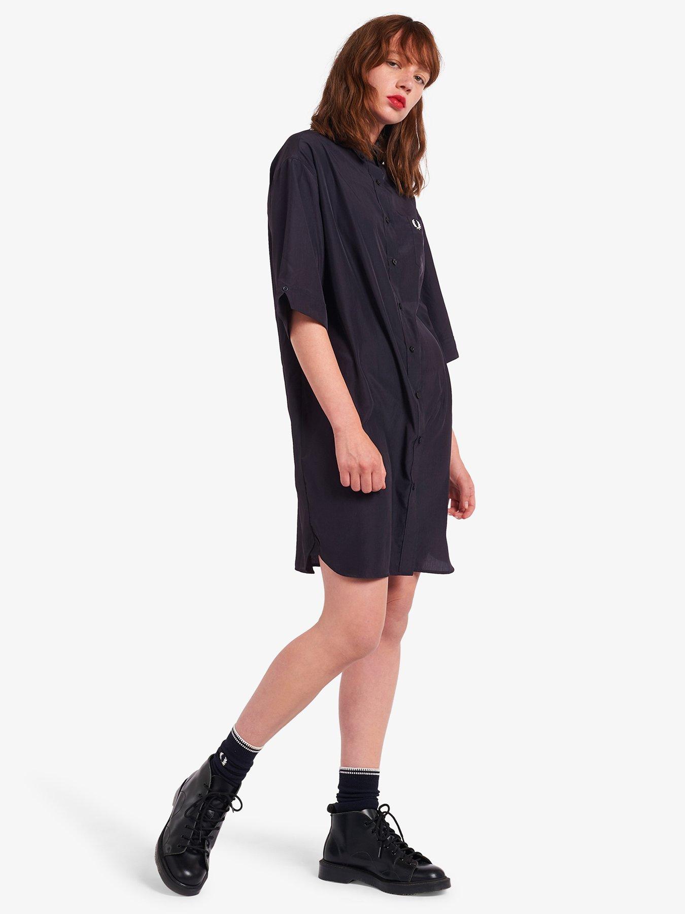 satin oversized shirt dress