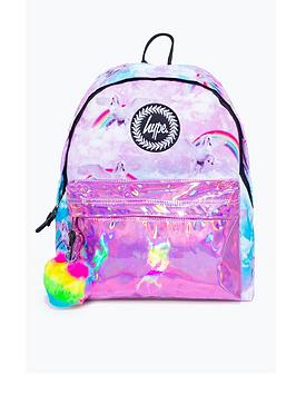 hype-girls-unicorn-holographic-backpack-pink