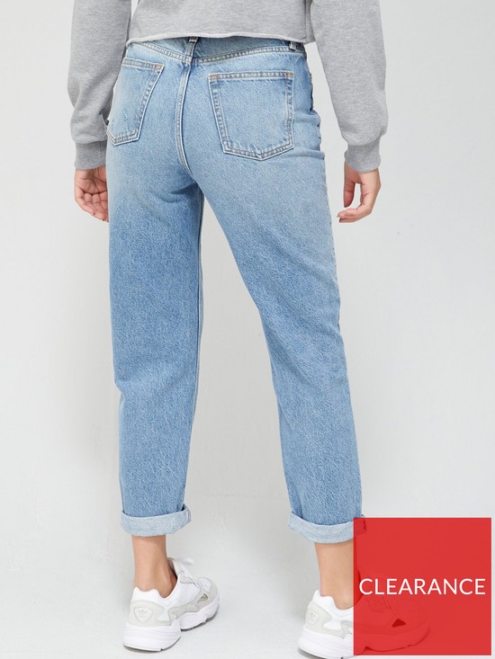 stillFront image of v-by-very-high-waist-mom-jean-mid-wash