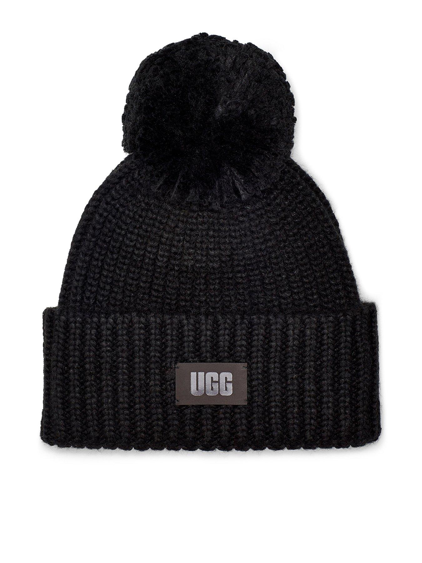 UGG Chunky Rib Knit Beanie Hat - Black 