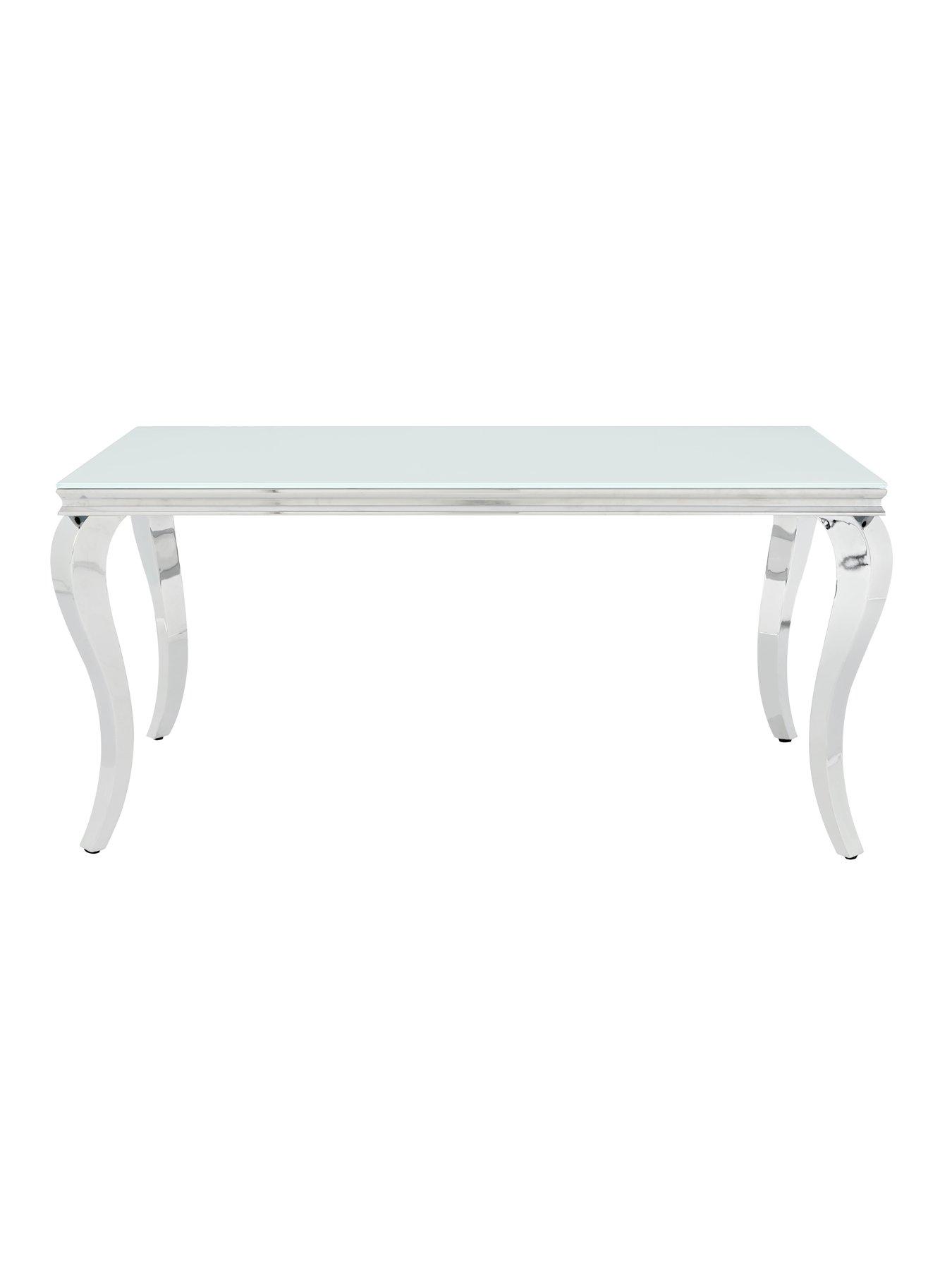 Image 3 of 5 of Very Home Grace 160 cm&nbsp;Rectangle Dining Table&nbsp;+&nbsp;6 Chairs - White/Chrome