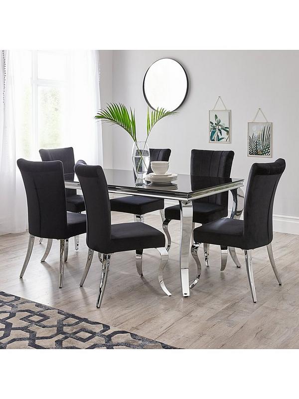 Grace 160 Cm Rectangle Dining Table 6, Rectangle Kitchen Table And 6 Chairs