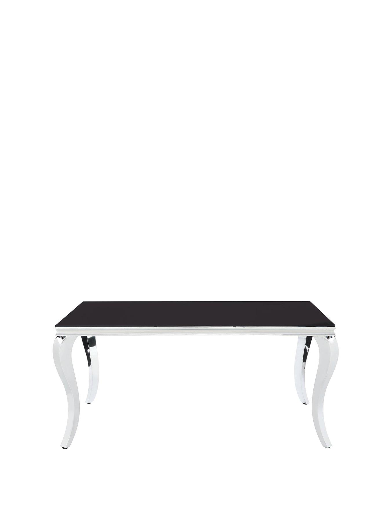 Image 3 of 5 of The Very Collection Grace 160 cm&nbsp;Rectangle Dining Table&nbsp;+&nbsp;6 Chairs - Black/Chrome