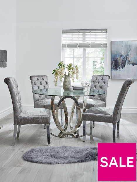 very-home-lola-120-cm-roundnbspdining-table-4-scroll-back-velvet-chairs