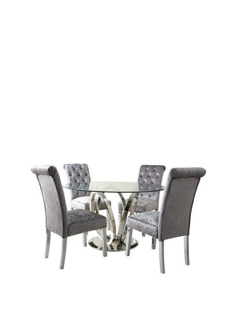 lola-120-cm-roundnbspdining-table-4-scroll-back-velvet-chairs