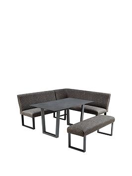 Product photograph of Very Home Ohio 160 Cm Dining Table 2 Benches Corner Dining Set from very.co.uk