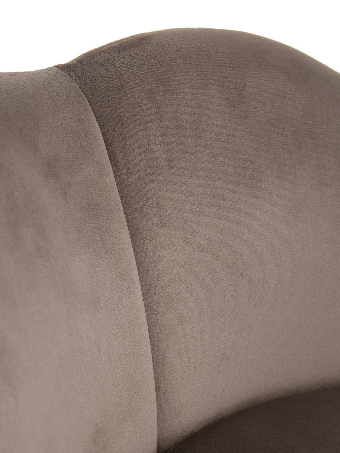 Image 6 of 7 of Very Home Pair of Angel Scallop Bar Stools - Grey Velvet -&nbsp;FSC&reg; Certified