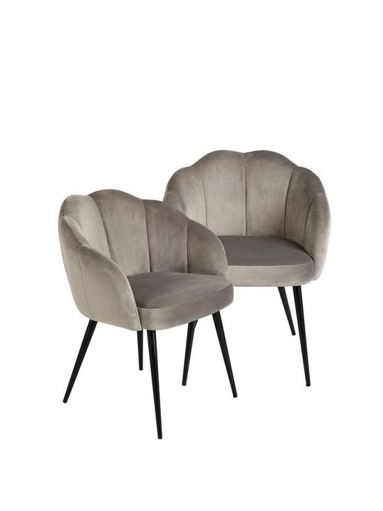 front image of very-home-pair-of-angel-scallop-dining-chairs-grey-velvet