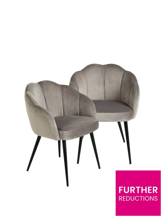 front image of michelle-keegan-home-pair-of-angel-scallop-dining-chairs-grey-velvet
