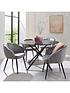  image of very-home-pair-of-angel-scallop-dining-chairs-grey-velvet