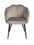  image of very-home-pair-of-angel-scallop-dining-chairs-grey-velvet