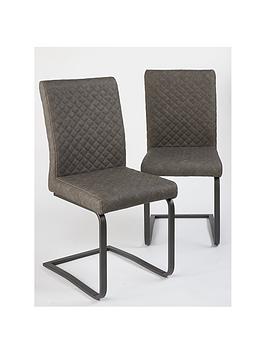 Product photograph of Very Home Pair Of Ohio Faux Leather Dining Chairs from very.co.uk