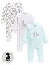  image of v-by-very-unisex-3-packnbspmummy-amp-daddy-sleepsuit-multi