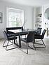  image of very-home-bronx-160-cm-concrete-effect-dining-table-with-1-bench-4-chairs
