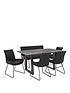  image of very-home-bronx-160-cm-concrete-effect-dining-table-with-1-bench-4-chairs