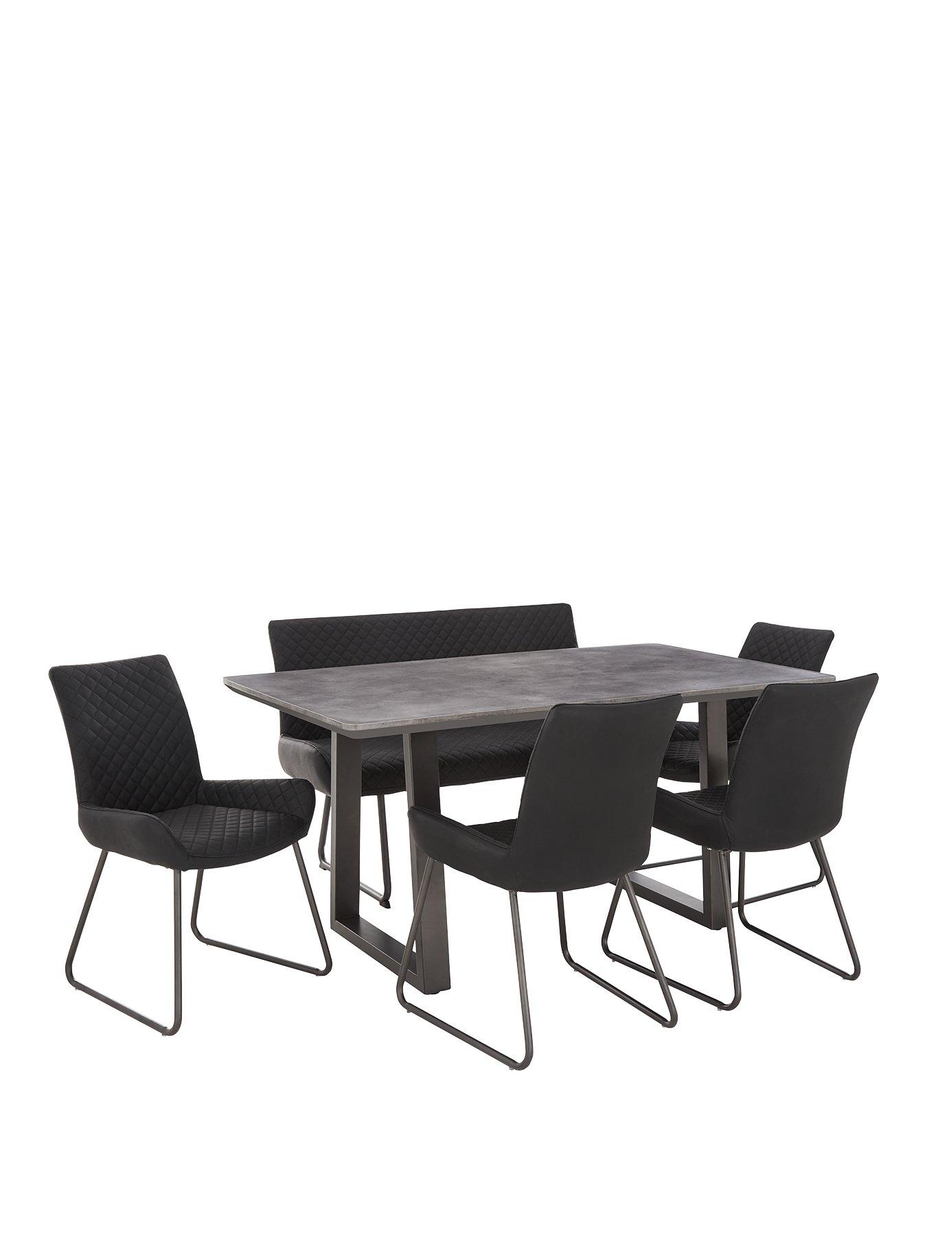 Bronx dining table and bench online set