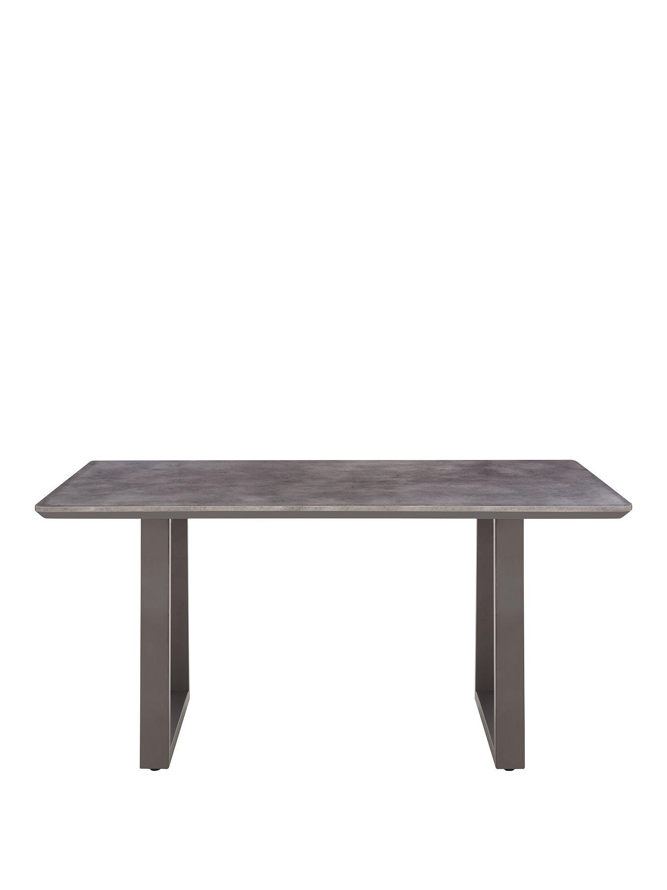 Very Home Bronx 160 cm Concrete Effect Dining Table With 1 Bench 4 Chairs Very