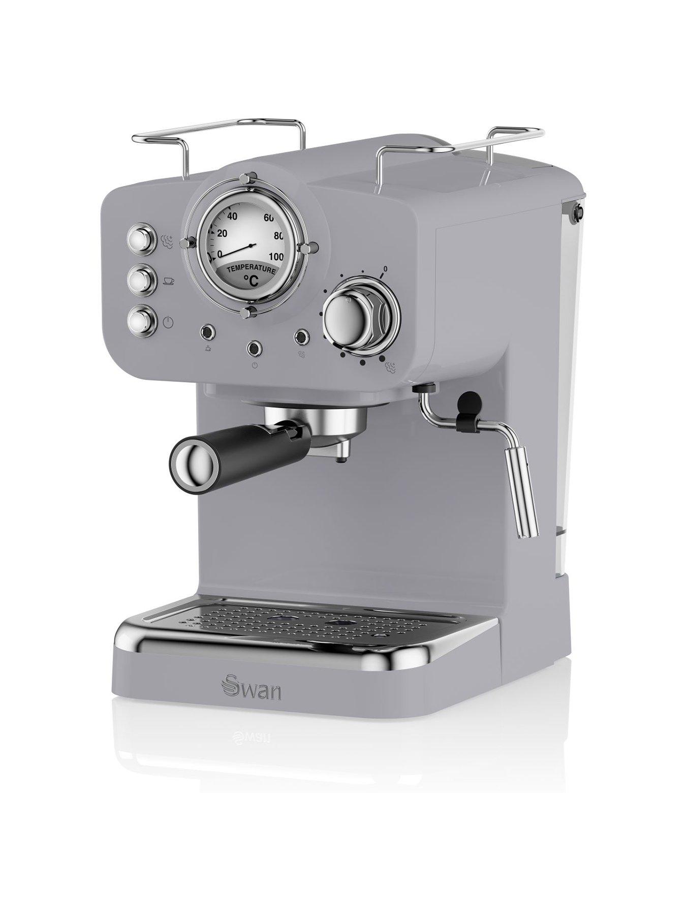 Product photograph of Swan Retro Espresso Maker - Grey from very.co.uk