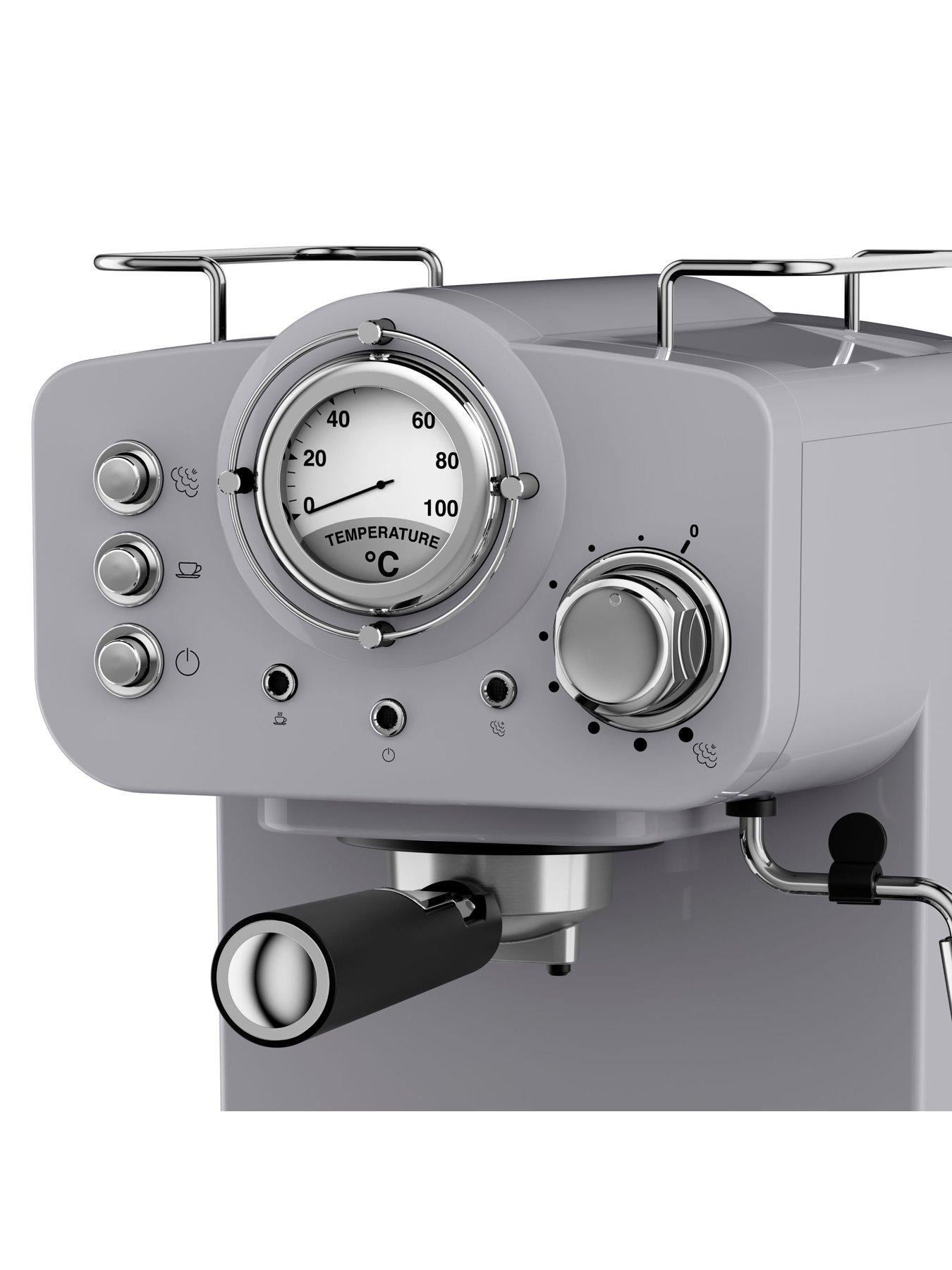 Image 4 of 6 of Swan SK22110GRN Nordic Espresso Coffee Machine with Milk Frother, Steam Pressure Control, 1.2L Detachable Water Tank, 1100W, Grey