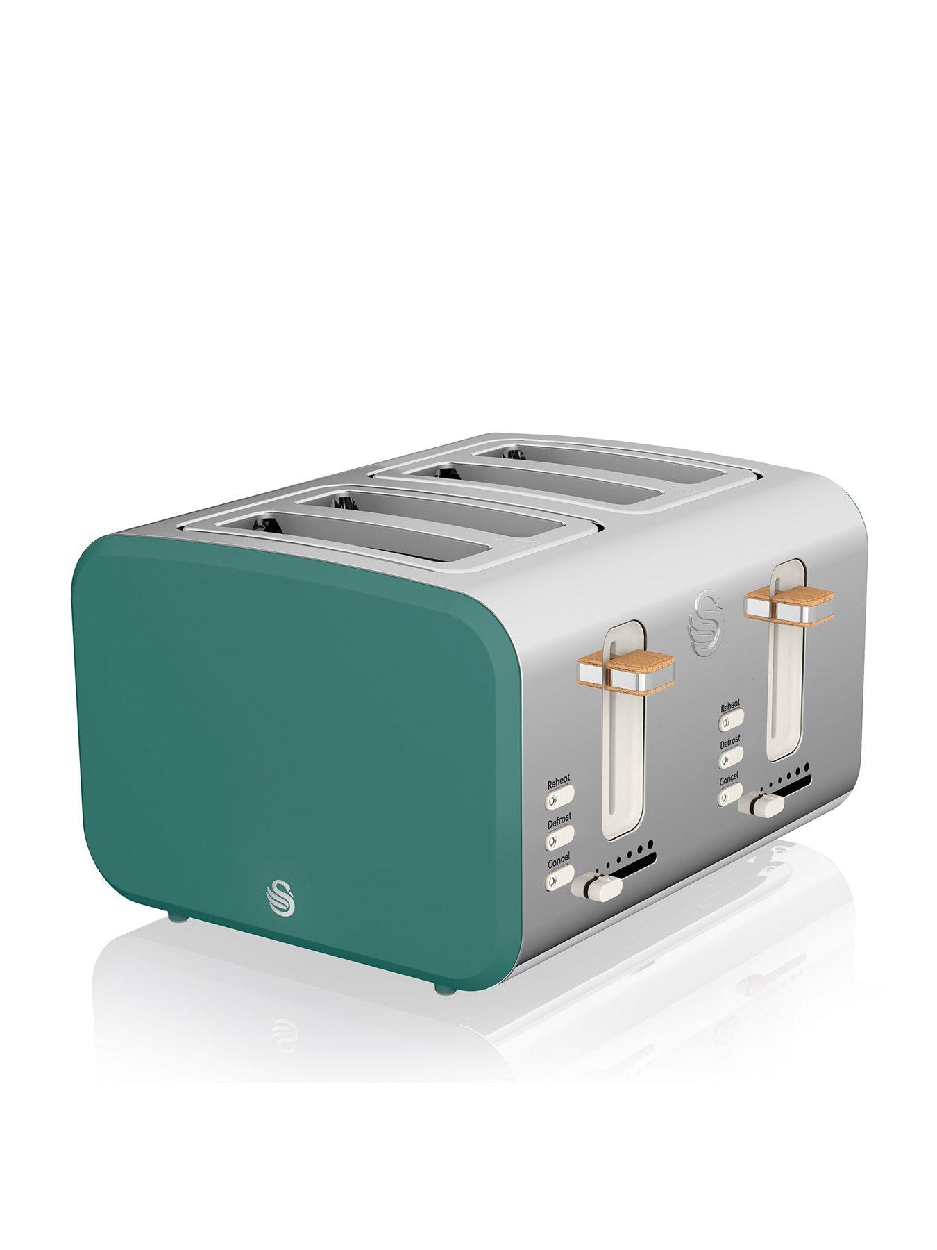Product photograph of Swan Nordic 4 Slice Toaster - Green from very.co.uk