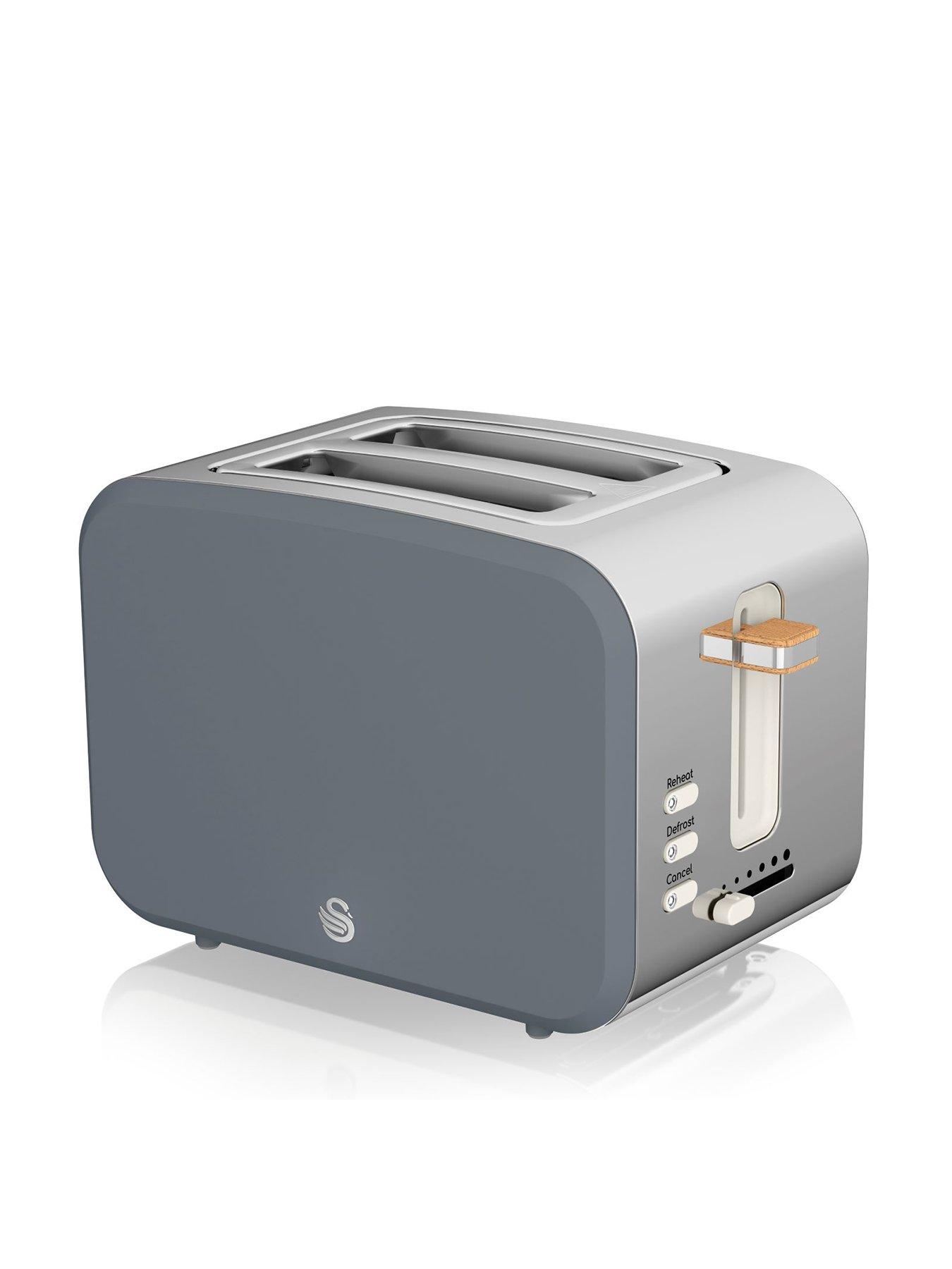 Product photograph of Swan Nordic 2 Slice Toaster - Grey from very.co.uk