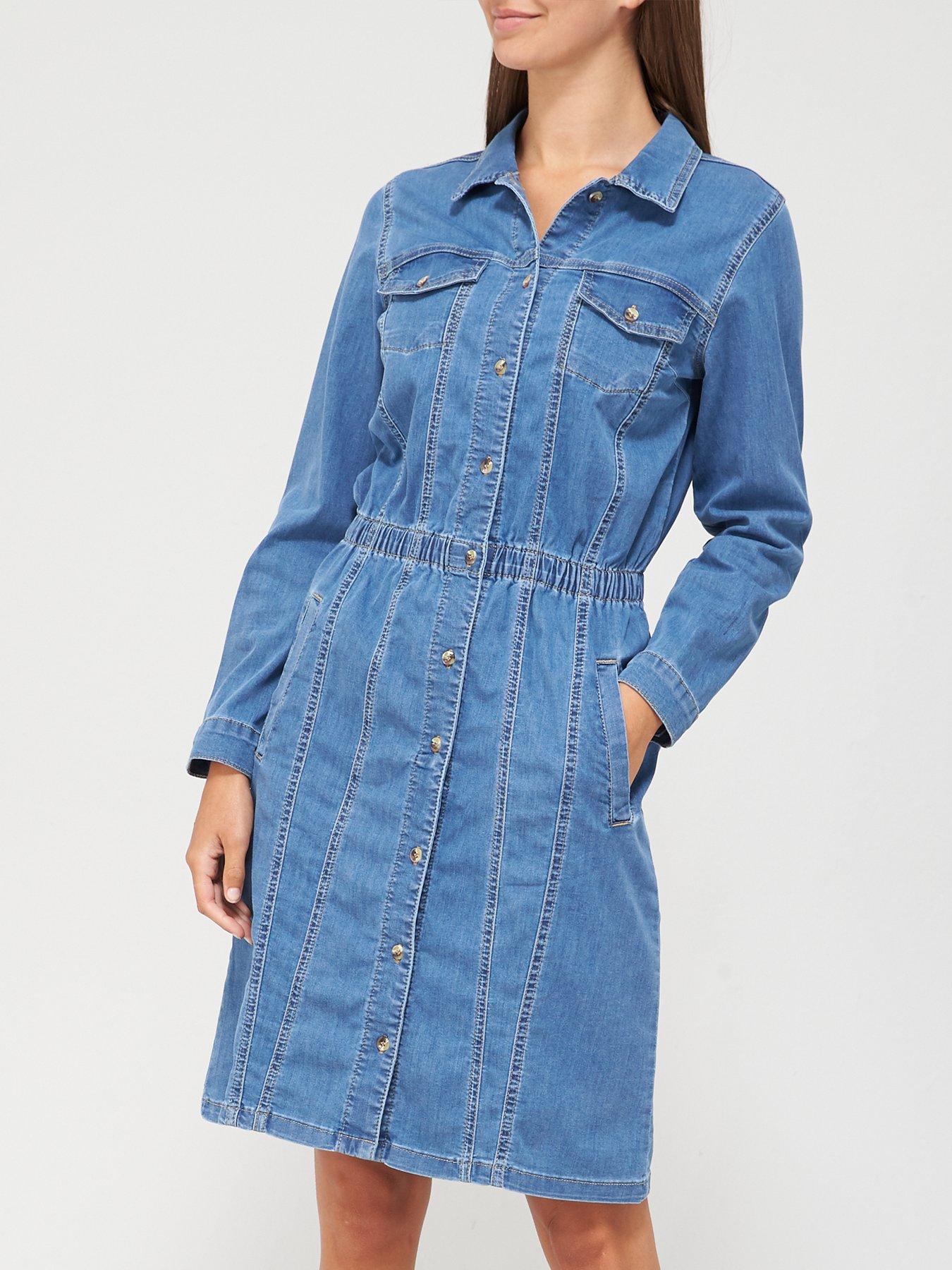 long sleeve denim dress uk