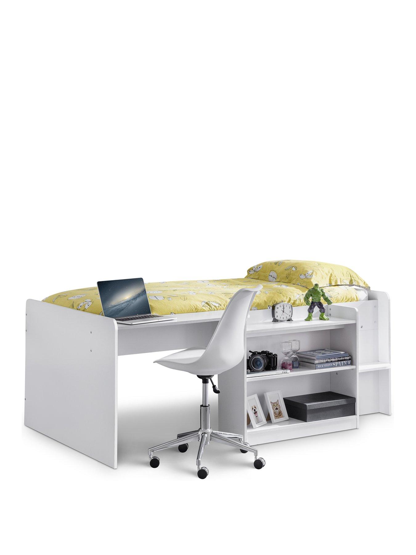 Product photograph of Julian Bowen Neptune Midsleeper Bed With Desk from very.co.uk