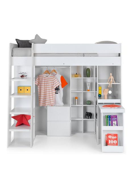 julian-bowen-aurora-high-sleeper-bed-with-desk-drawers-hanging-rail-and-shelving