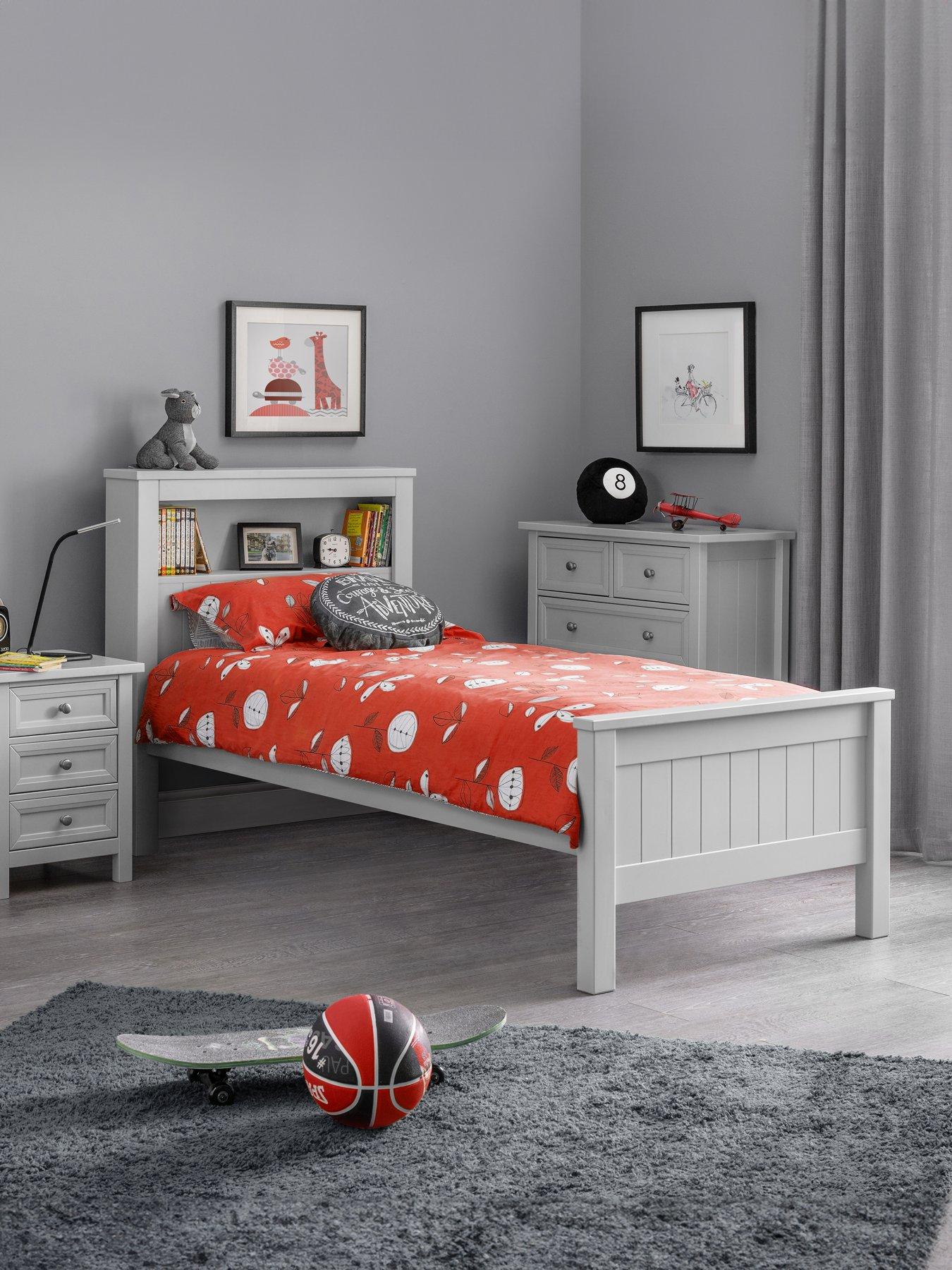 Julian Bowen Maine Bookcase Bed 90 cm Dove Grey Very