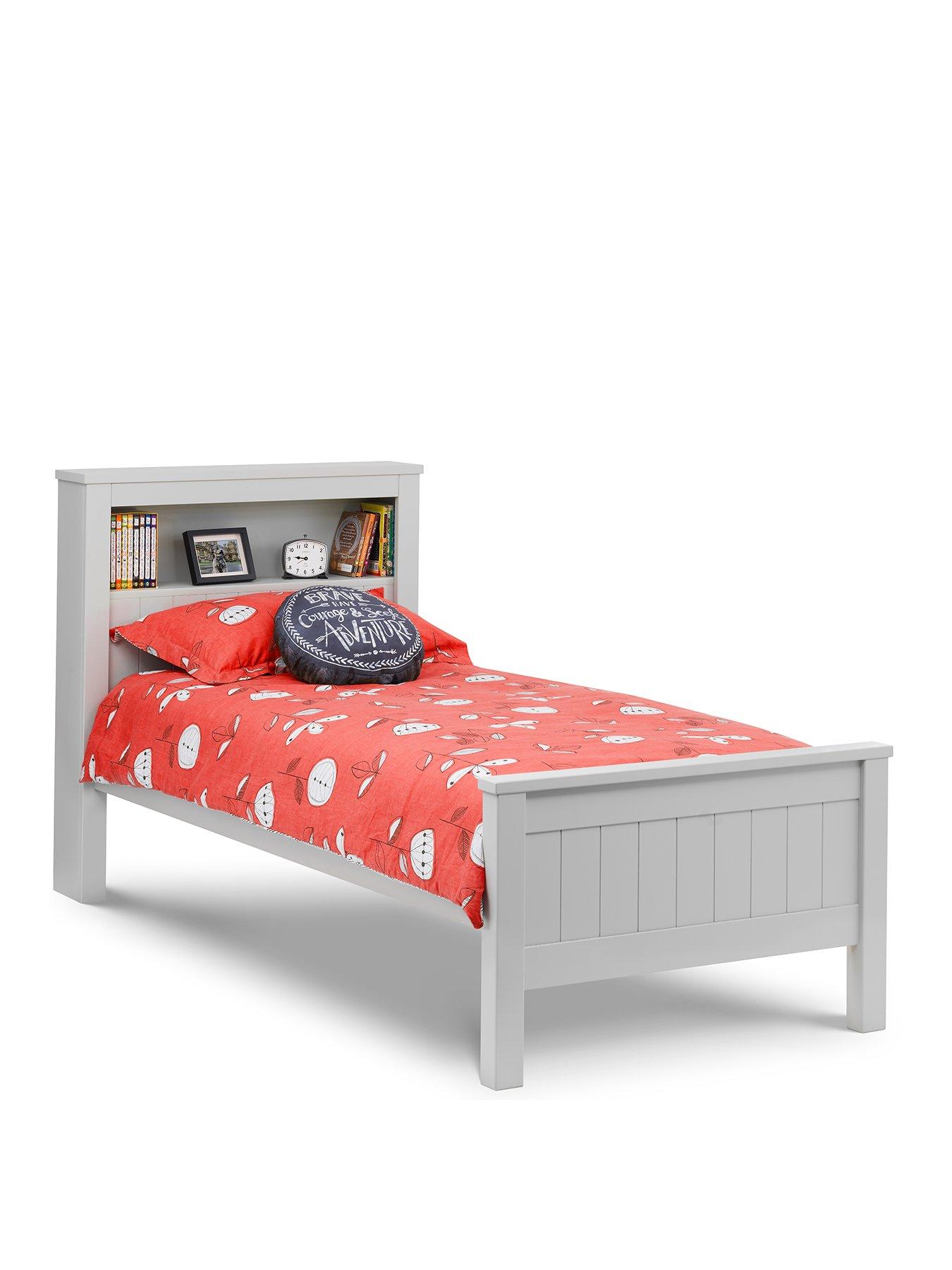 Product photograph of Julian Bowen Maine Bookcase Bed 90 Cm - Dove Grey from very.co.uk