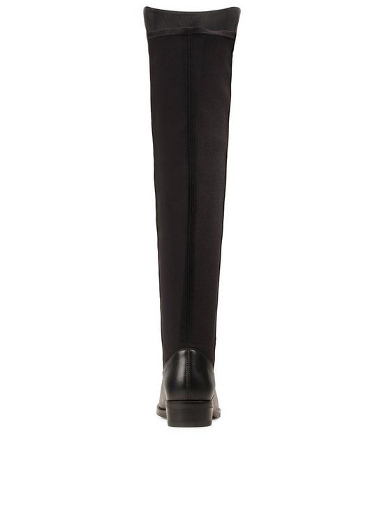 stillFront image of clarks-pure-caddy-leather-over-the-knee-boot-black