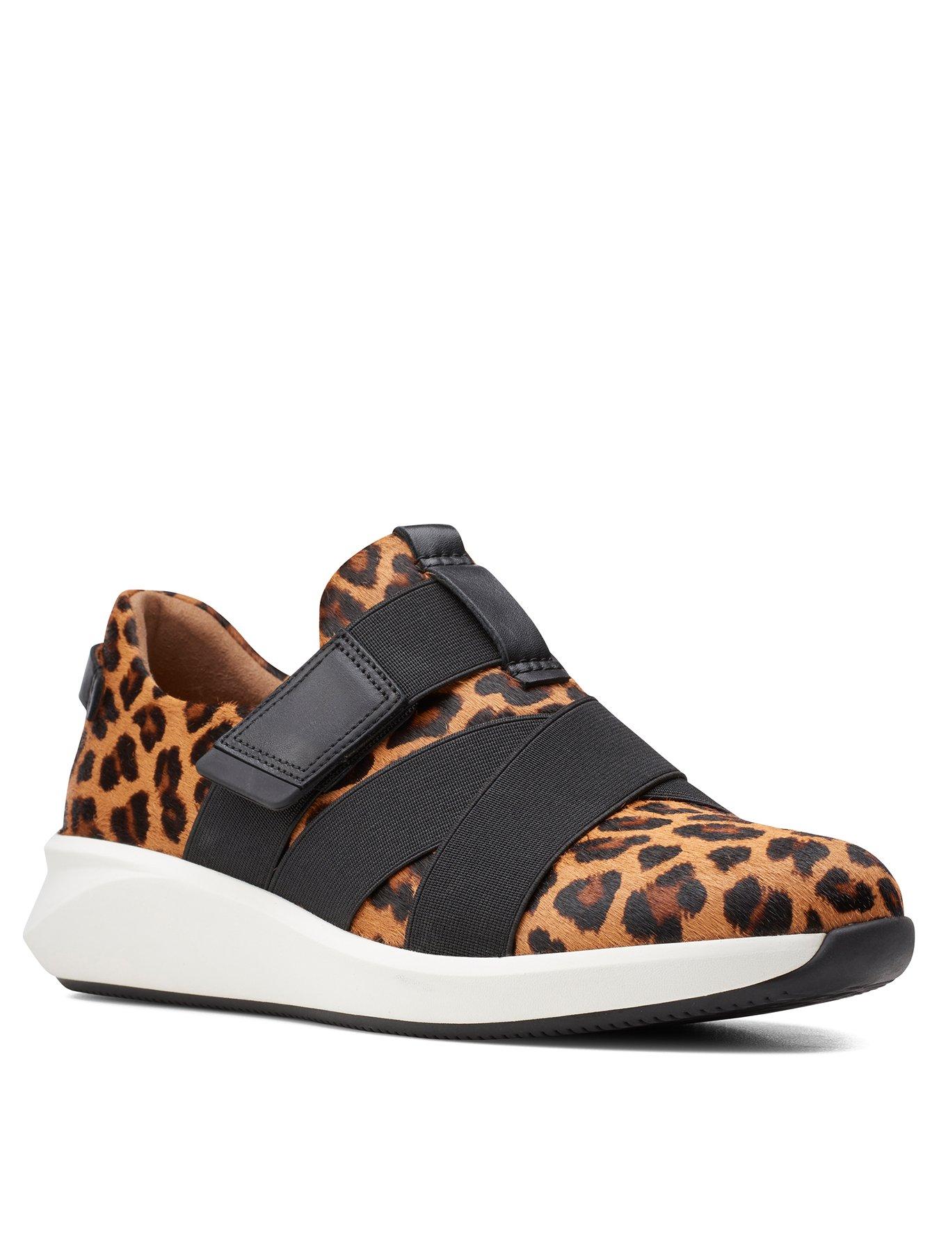 clarks leopard trainers