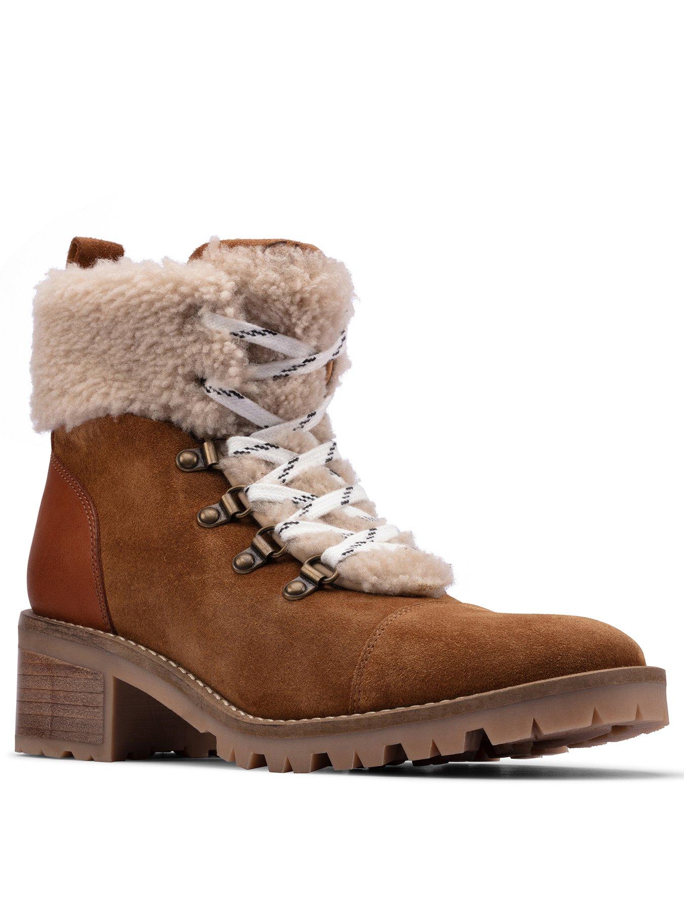 clarks shearling boots