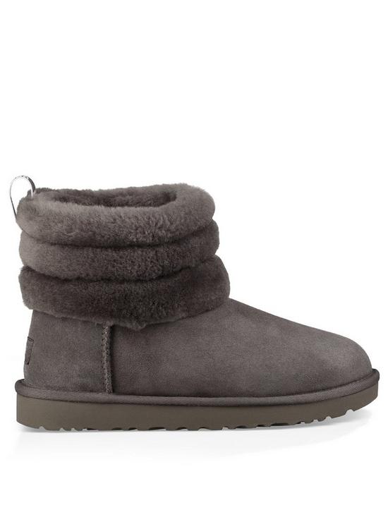 stillFront image of ugg-fluff-mini-quilted-ankle-boot-charcoal