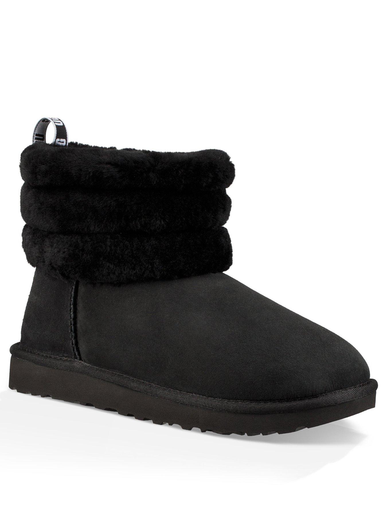 womens black leather uggs