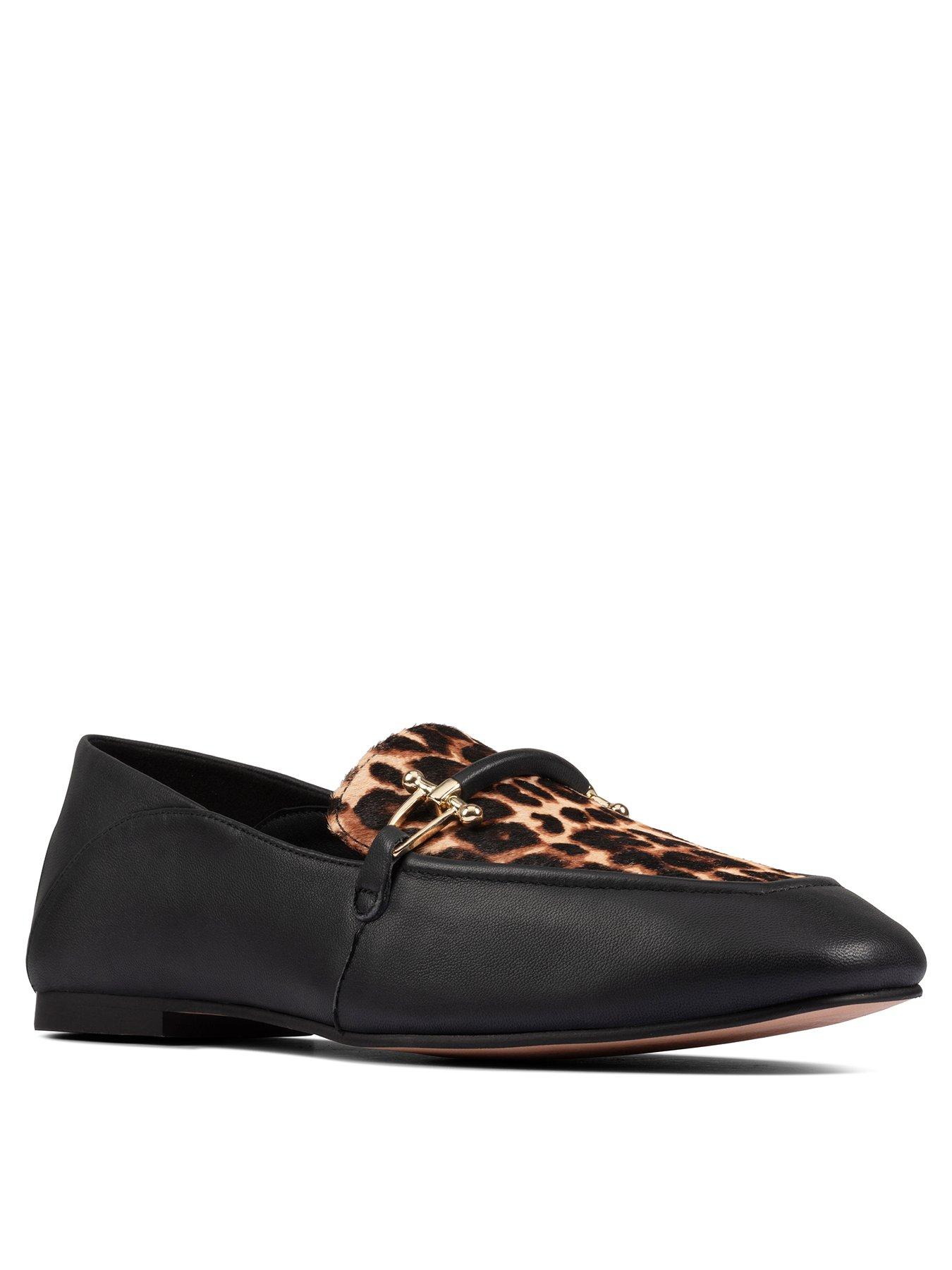 clarks leopard print loafers