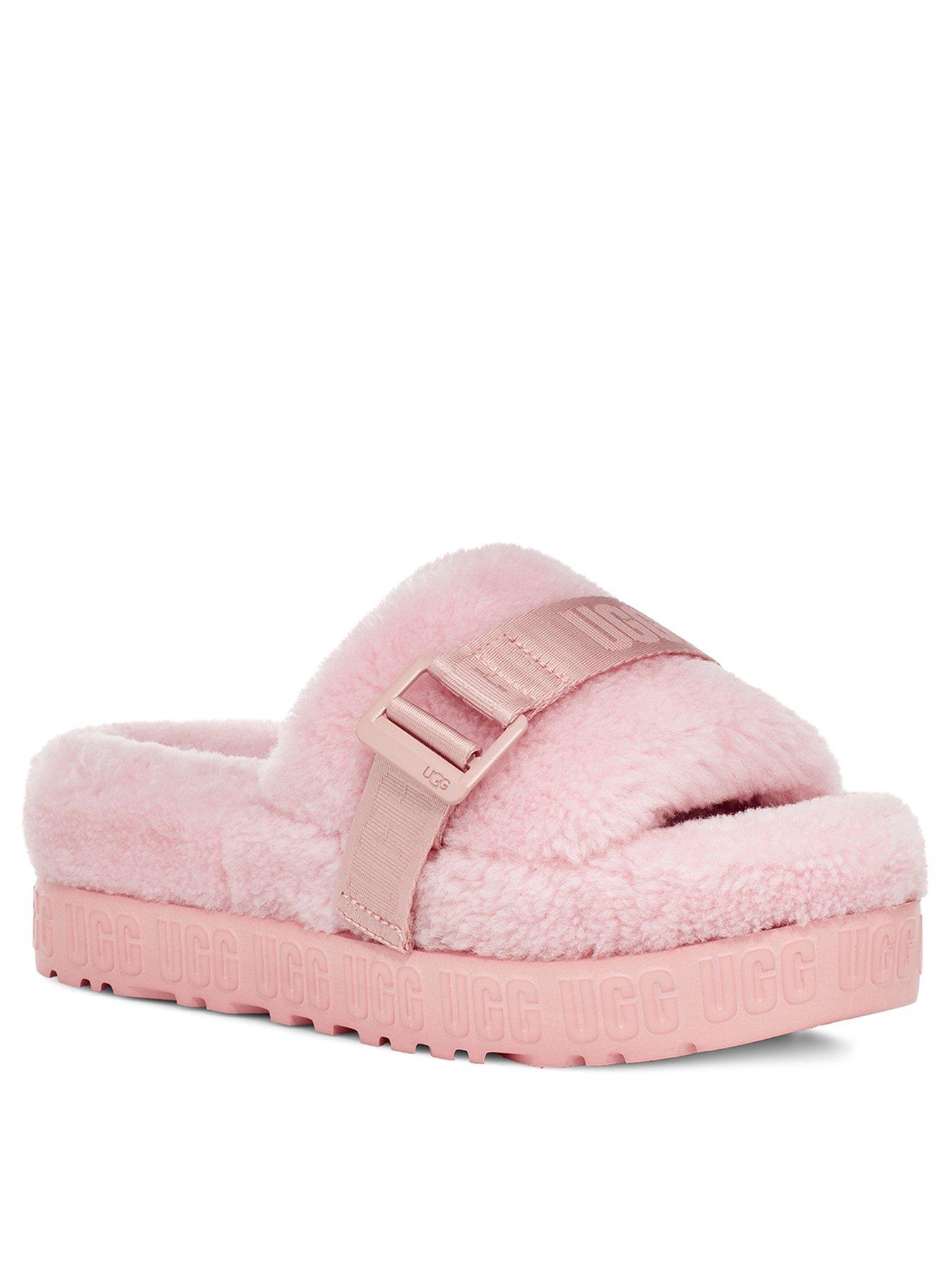 pink fluffy ugg slippers