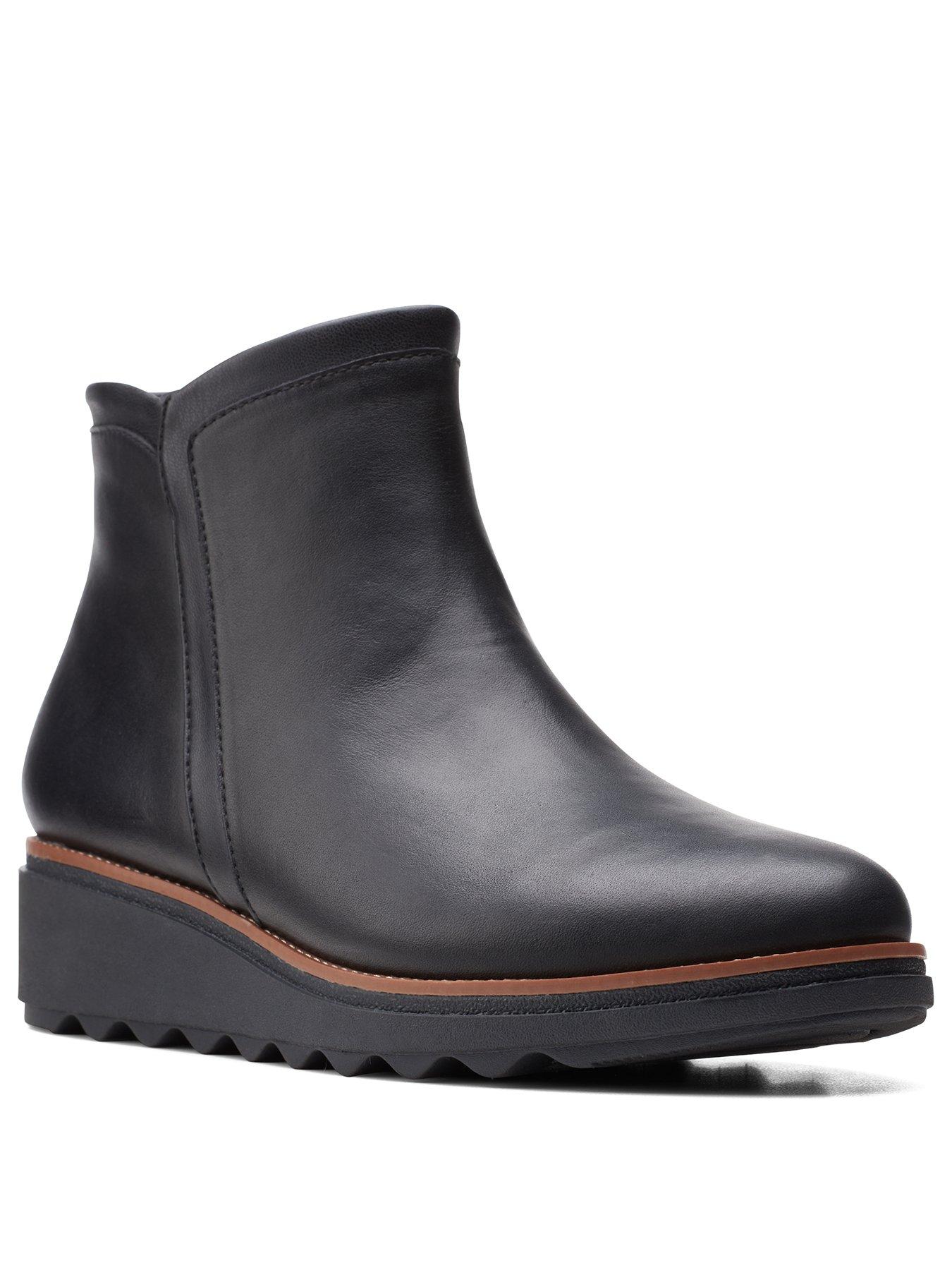 clarks leather ankle boots