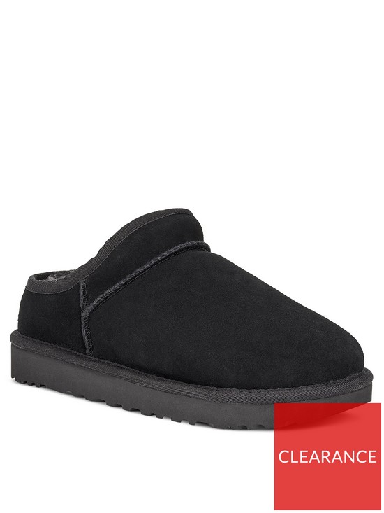 front image of ugg-classic-slippers-black