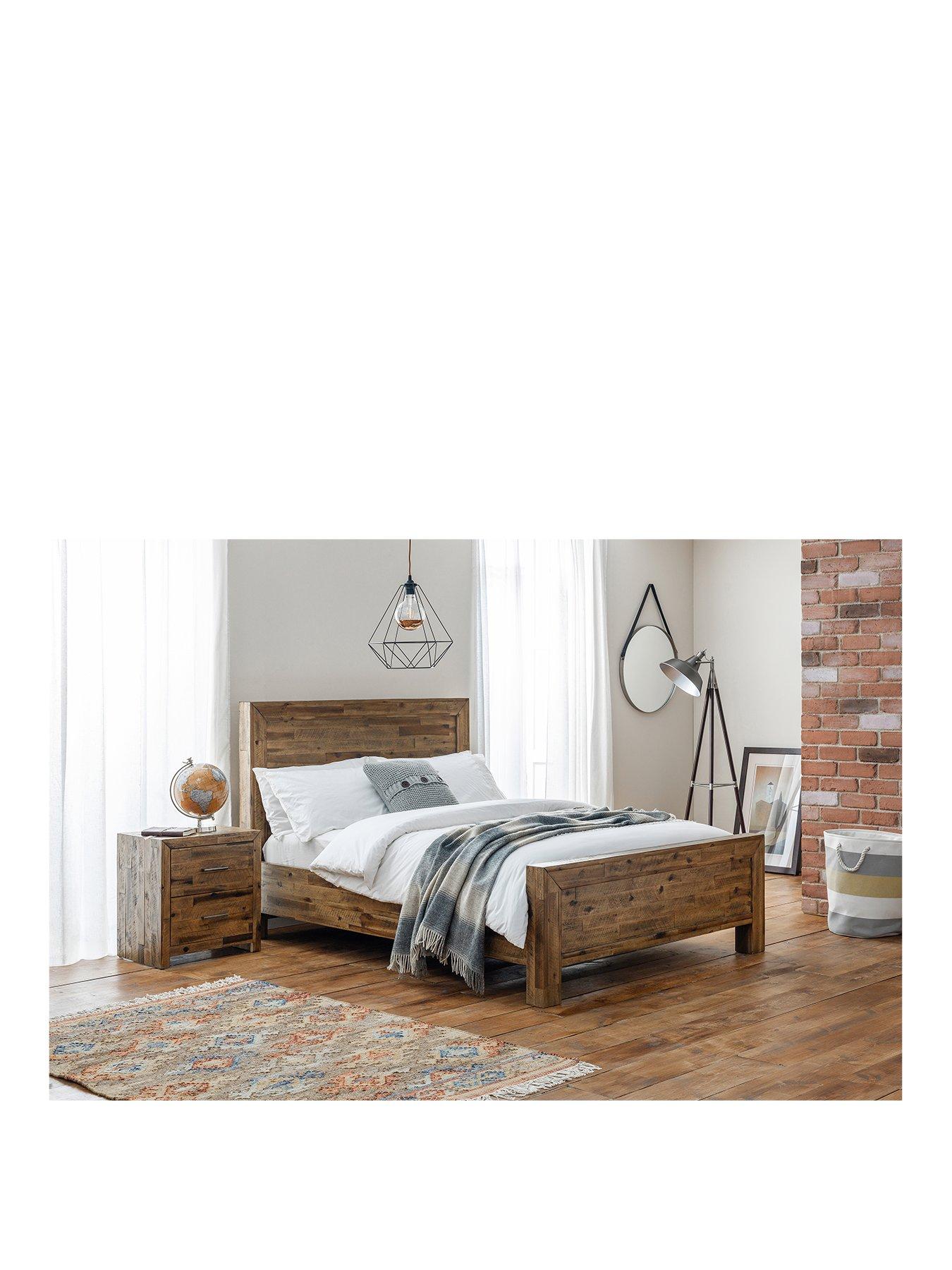 Product photograph of Julian Bowen Hoxton King Wooden Bed - Solid Acacia from very.co.uk