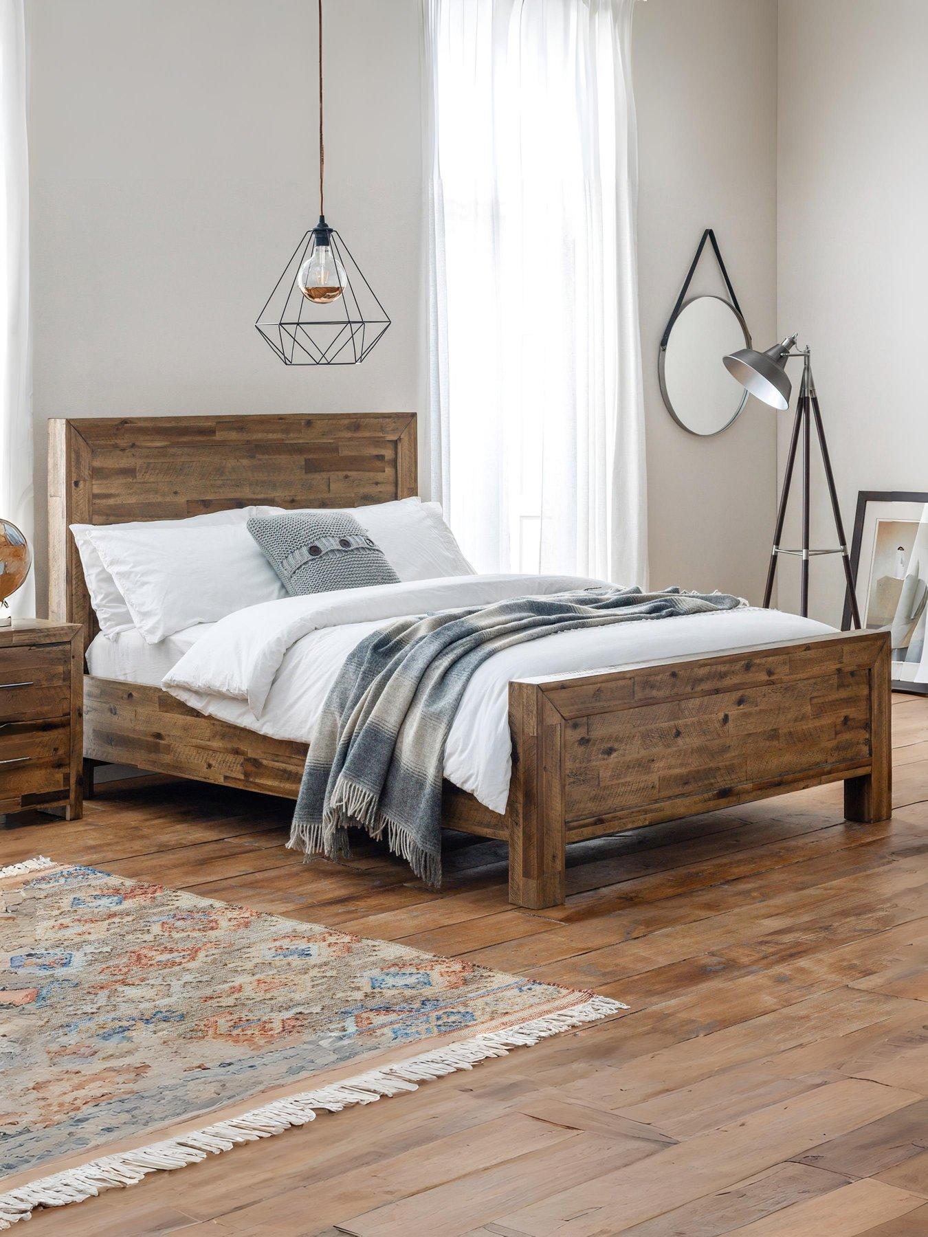 Product photograph of Julian Bowen Hoxton Wooden Bed - Solid Acacia from very.co.uk