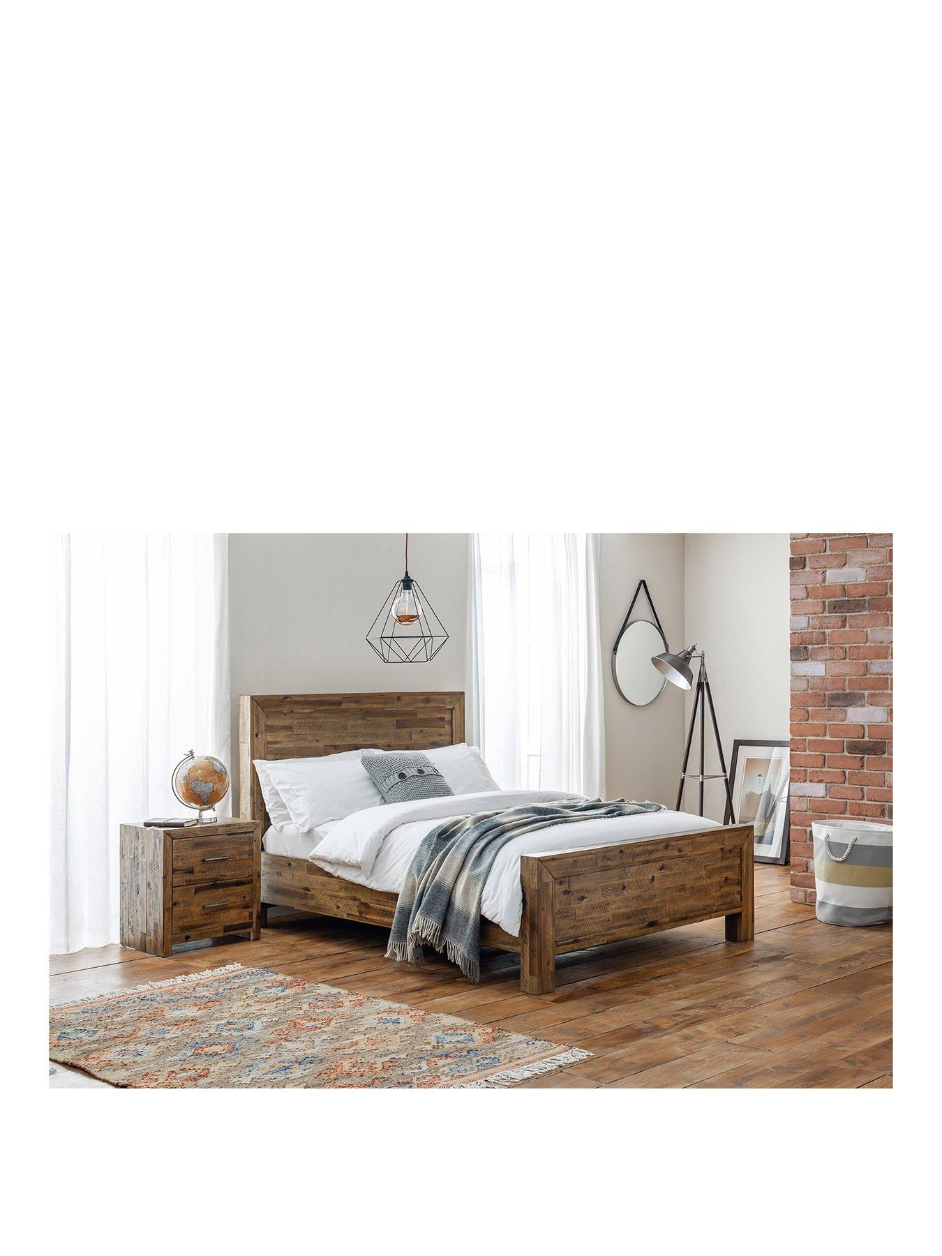 Product photograph of Julian Bowen Hoxton Double Wooden Bed - Solid Acacia from very.co.uk